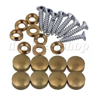 Mirror Screws Brass Cap Decorative Mirror Nails 10mm Polished Gold 8 Pack - Picture 1 of 3
