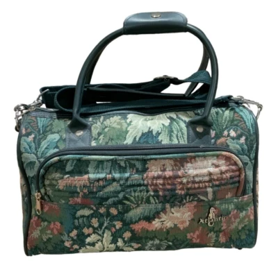 Bolso de Viaje Atlantic De Colección Tapiz Verde Bolsillos con Cremallera Asas Interior/Exterior y Hombro Foto 1 de 4