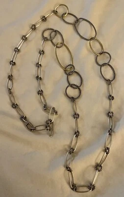 Colar David Yurman prata esterlina 18k círculo de cabo declaração vintage - Imagem 1 de 4