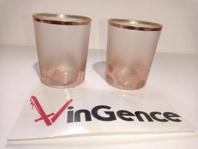 2 portavelas votivas Yankee diseño de escarcha y bronce VinGence 6,5 cm Foto 1 de 4