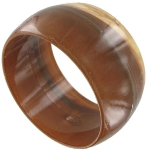 Bulky Bangle Bracelet Boho Style Wide Brown Plastic Marbled Womens Standard Size - Picture 1 of 2