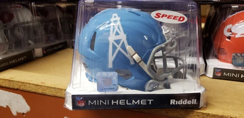 HOUSTON OILERS BLUE HELMET THROWBACK REPLICA MINI HELMET NFL RIDDELL Cover