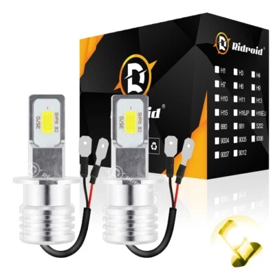2x H3 3000K Amarillo 100W Alta Potencia CSP LED Luz Antiniebla Bombillas Kits Foto 1 de 4