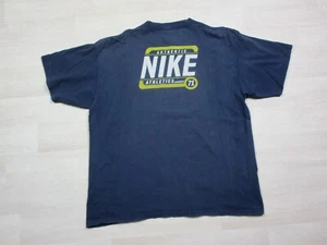 T-shirt Nike vintage anni 90 uomo (L/XL) atletica 71' logo Spellout invecchiato Y2K blu - Foto 1 di 9
