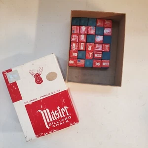 Lot of 30 Vintage Tweeter Fibre Master Billiard Chalk Pool Collectible With Box - Picture 1 of 7