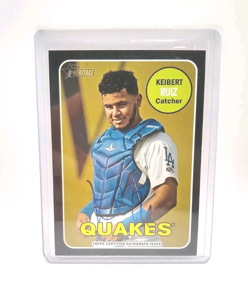 Keibert Ruiz Auto 2018 Topps Heritage Minor League Real One Black Rc #'d /50 - Image 1 of 4
