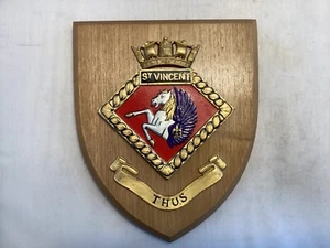 H.M.S St. VINCENT WALL PLAQUE / SHIELD ( HAND PAINTED VERSION ) - Picture 1 of 8