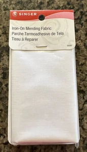 Singer Iron-On Mending Fabric 00097 White 7" x 16" Patch NEW - Picture 1 of 2