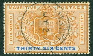 SG 133 Mauritius 1898. 36c orange & ultramarine. Very fine used CAT £35 - Picture 1 of 1