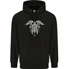 Cross Skull Wings Gothic Biker Schwermetall Herren 80 % Baumwolle Hoodie
