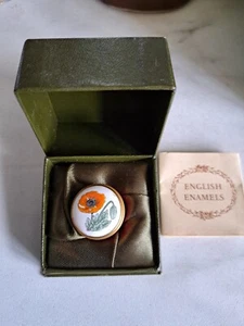 Crummels englisches Emaille Schmuckstück Mohn Design  - Bild 1 von 4