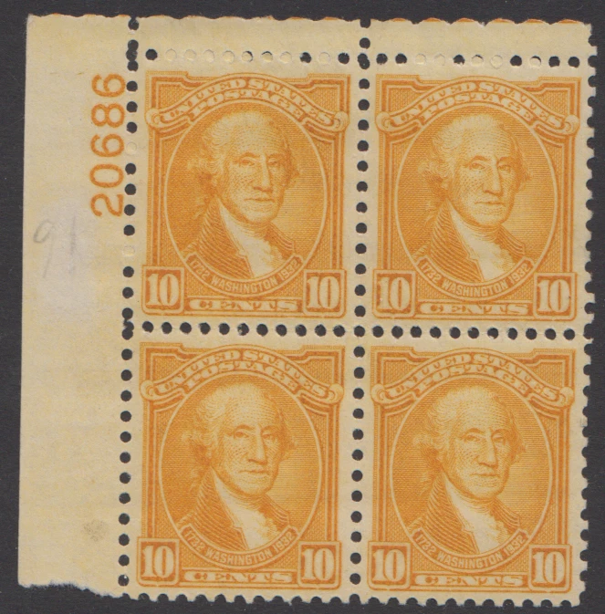 U.S. Sc #715 10 Cent George Washington Bicentennial Plate Block - Image 1 of 1