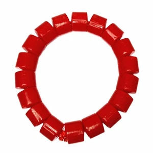 Plastic Coral Beaded Bracelet, Handmade African Cultural Jewelry for Men Women - Picture 1 of 11