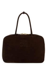 MIU MIU Beau Large Dark Brown Suede Top Handle New And Authentic - Picture 1 of 4