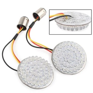 48-SMD LED Turn Signal Light Bulb Lamp Fit Bobber Chopper Cafe Racer 2PCS - Imagen 1 de 12