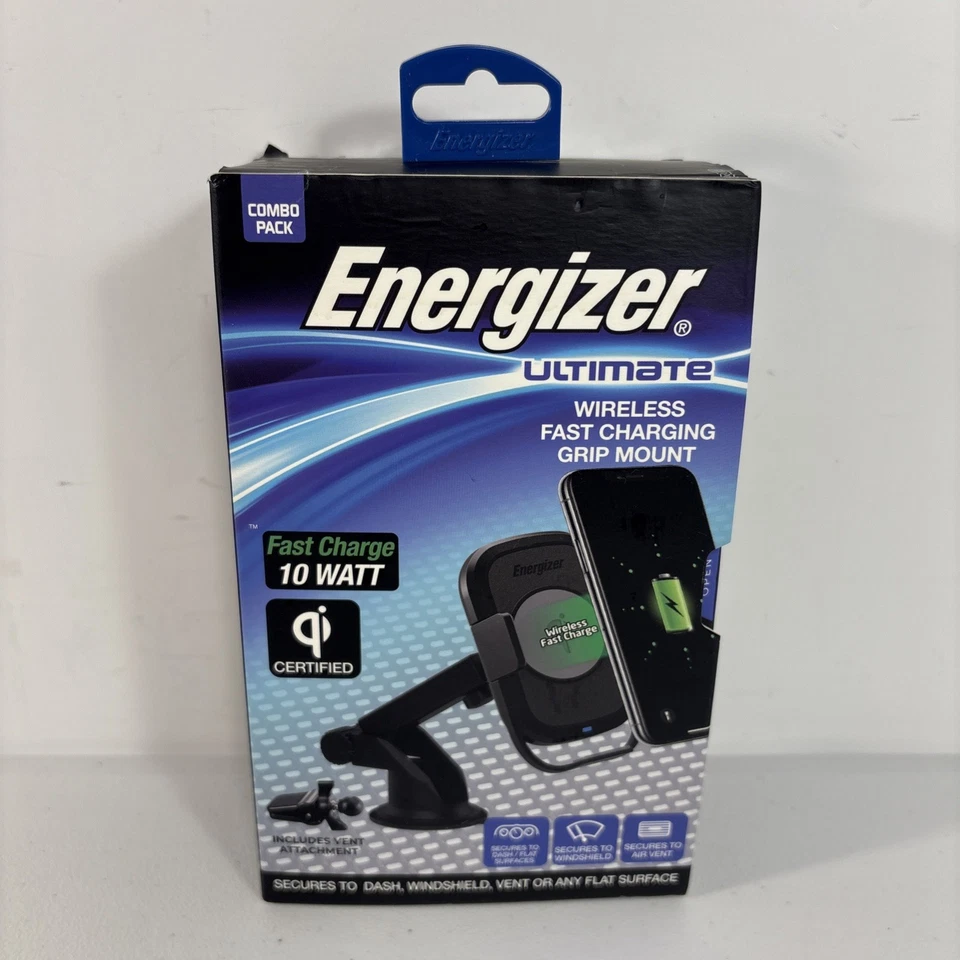 Montaje de agarre de carga rápida inalámbrico Energizer se conecta a superficies planas y respiraderos Foto 1 de 3