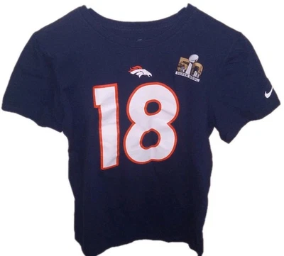 Camisa Nike Niños Jóvenes L Corte Atlético Azul NFL Denver Bronco Peyton Manning 18 Foto 1 de 2