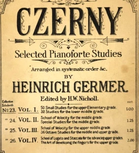 1916 Czerny: Selected Pianoforte Studies by Heinrich Germer Music Book - Picture 1 of 4
