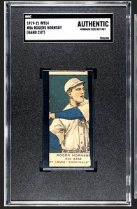 Rogers Hornsby Baseball Card - 1919-1921 W514 Strip Card #56 SGC A Authentic