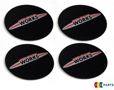 MINI NEW OEM R52 R53 R54 R55 R56 R57 R58 R59 JCW LOGO CENTER CAP STICKERS 4 PCS - Image 1 of 4