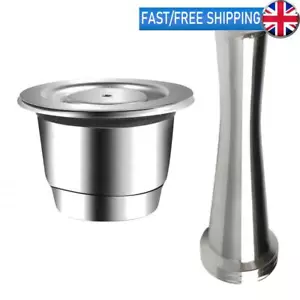 Nespresso Stainless Steel Coffee Capsule Refillable Reusable Pods Tamper Set - Picture 1 of 9