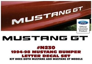 N230 1994 1995 1996 1997 1998 Ford Mustang - GT o LX - CALCOMANÍA LETRA PARACHOQUES TRASERO - Imagen 1 de 1