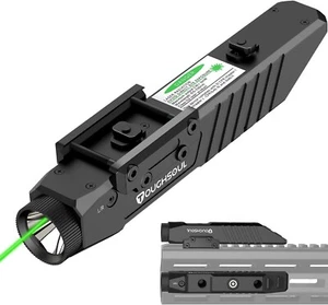 TOUGHSOUL 1450lm Flashlight & Green Laser Sight with M-Lok & Picatinny Dual Rail - Picture 1 of 9