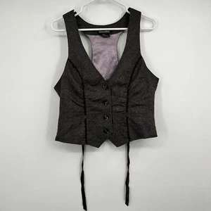 Womens XL Button Vest Grunge Gothic Renaissance Fairygoth Western Y2K - Picture 1 of 9