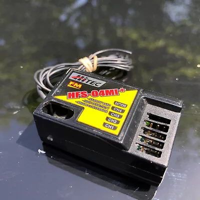HITEC HFS-04MI+4/5-CHANNEL RC RECEIVER 35 MHZ FM PPM NARROW BAND YELLOW LABEL SC - Image 1 of 4