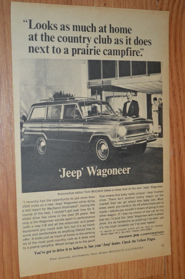 Jeep Wagoneer 1966 anuncio impreso original vintage 66 Foto 1 de 1