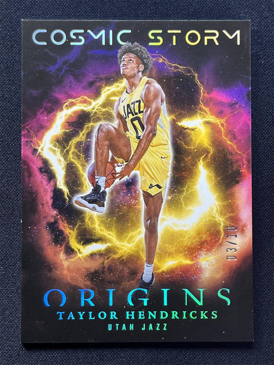 2023-24 Panini Origins Taylor Hendricks #17 Cosmic Storm Gold Rookie RC Jazz /10