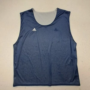 Vintage Adidas Trikot Herren 2XL blau weiß ärmellos Wende Basketball Tank - Bild 1 von 14