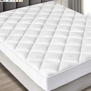 Short Queen Mattress Pad - Luxurious Cotton Sateen Mattress Protector - Soft, Co - Picture 1 of 9