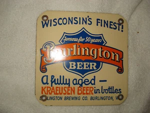 Burlington Bier Blechschild Litho Emaille schwer Top Zustand!! - Bild 1 von 2