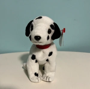TY Beanie Babies "Dizzy" the Dog,  9th Gen, White w/ Black Spots #16(C211) - Picture 1 of 12
