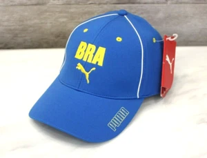 Puma Baseball Cap Brazil Team Blue Men's Hat Vintage Snapback Logo Unisex - Picture 1 of 9
