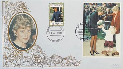 LESOTHO PRINCESS DIANA & PRINCE WILLIAM BENHAM FIRST DAY COVER 2000 MNH STAMPS - Image 1 of 2