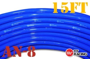 AN-8 8 AN AN8 9/16" Blue Push On Fuel Hose Push Lock Loc Fuel Line 15FT 13.8mm+ - Imagen 1 de 2