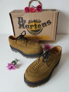 Scarpe Dr Martens scamosciate creepers plateau grosse doppia suola marrone UK4 EU37 - Foto 1 di 12