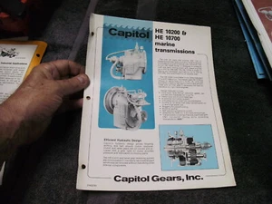 Capital Gear HE 10200 y HE 10700 transmisión marina, folleto de información - Imagen 1 de 3