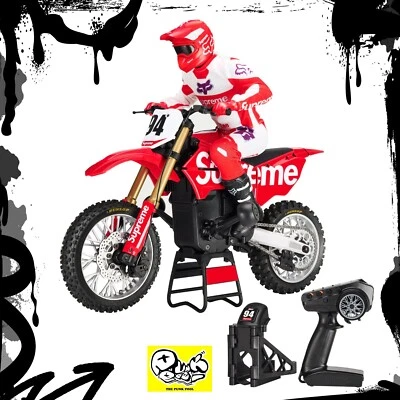 Supreme X Losi RC Dirt Bike 1:4 Motorcycle Fox Racing Gear Red Brand New - Image 1 of 4