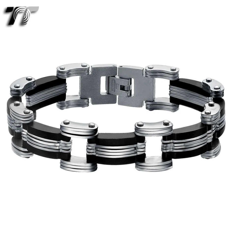 Pulsera de eslabones gruesos de acero inoxidable T&T (BBR147) Foto 1 de 1