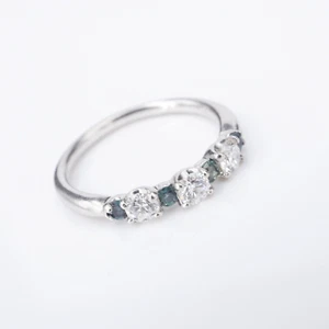 Natural Alexandrite Diamond Band Ring Platinum 1/2 ctw Sz 5.75 Stackable RG4231 - Picture 1 of 7