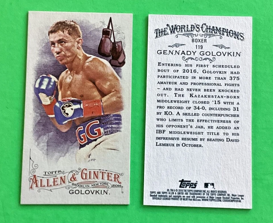2016 TOPPS ALLEN GINTER MINI REG . GENNADY GOLOVKIN .  BOXER 34 & 0   . #119 - Image 1 of 1