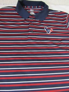 Houston Texans Majestic Red Blue Polo Short Sleeve Size XL Logo - Picture 1 of 11
