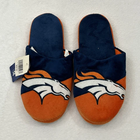 Forever Collectibles Denver Broncos House Shoes Slip On Slippers Slides Mens M Cover