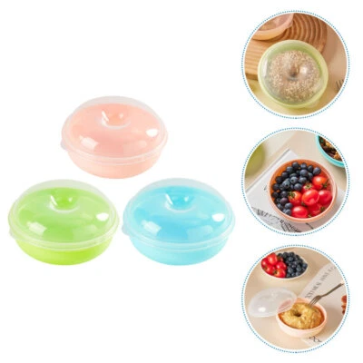 3 Pcs Bread Storage Box Bagel Container Strawberries Cake Stand - Image 1 of 4