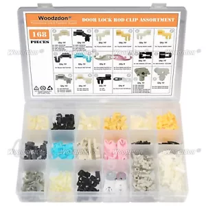 168pcs Door Lock Rod Clip Assortment Handle Retainer for GM for Ford for Toyota - Foto 1 di 8