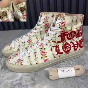 Gucci Major Blind for Love Floral Print Sneakers Beige Fabric 6.5 US or 36.5 EUR - Picture 1 of 24