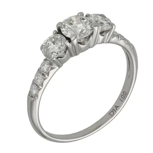 Ladies 18ct White Gold Certified Diamond Ring - Size L - 1.00ct - Picture 1 of 6